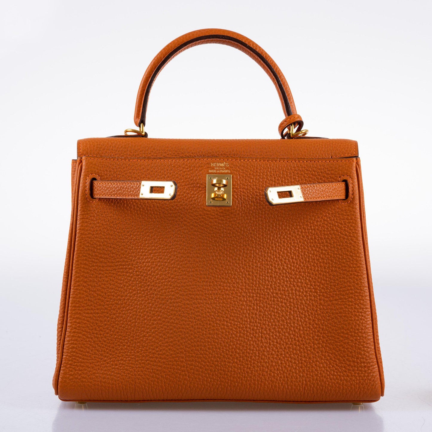 Hermes Kelly 25 Retourne Potiron Togo leather Gold Hardware - 2005, I Square