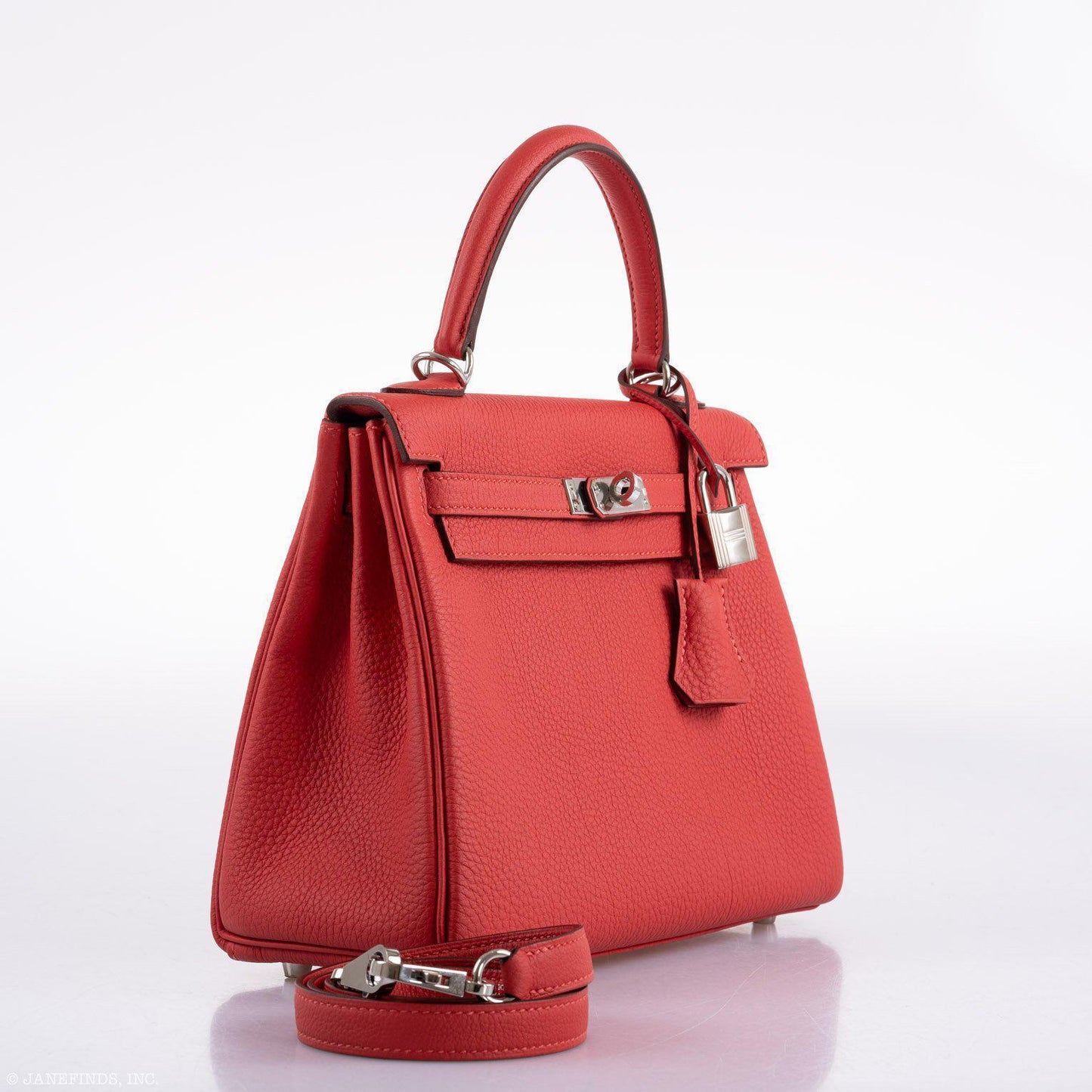 Hermes Kelly 25 Retourne Rouge Pivoine Togo Palladium Hardware - 2019, D