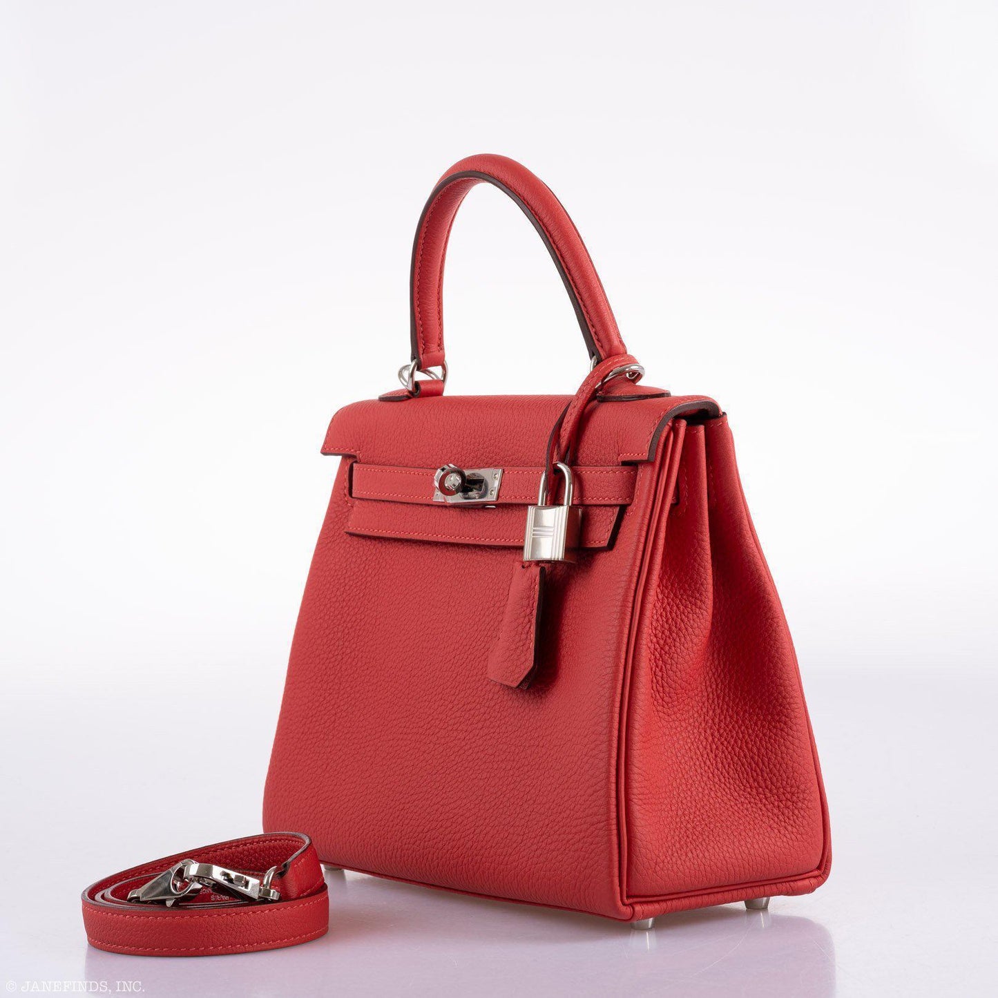 Hermes Kelly 25 Retourne Rouge Pivoine Togo Palladium Hardware - 2019, D