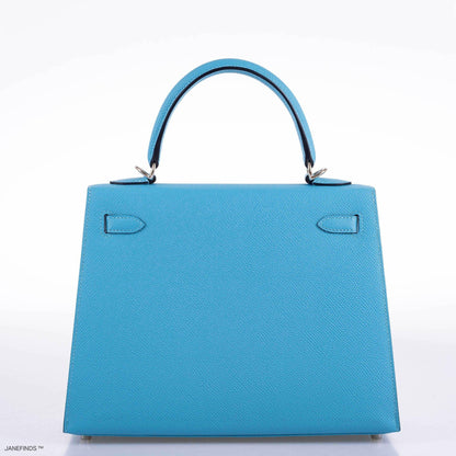 Hermes Kelly 25 Sellier Bleu du Nord Epsom leather Palladium Hardware - 2019, D