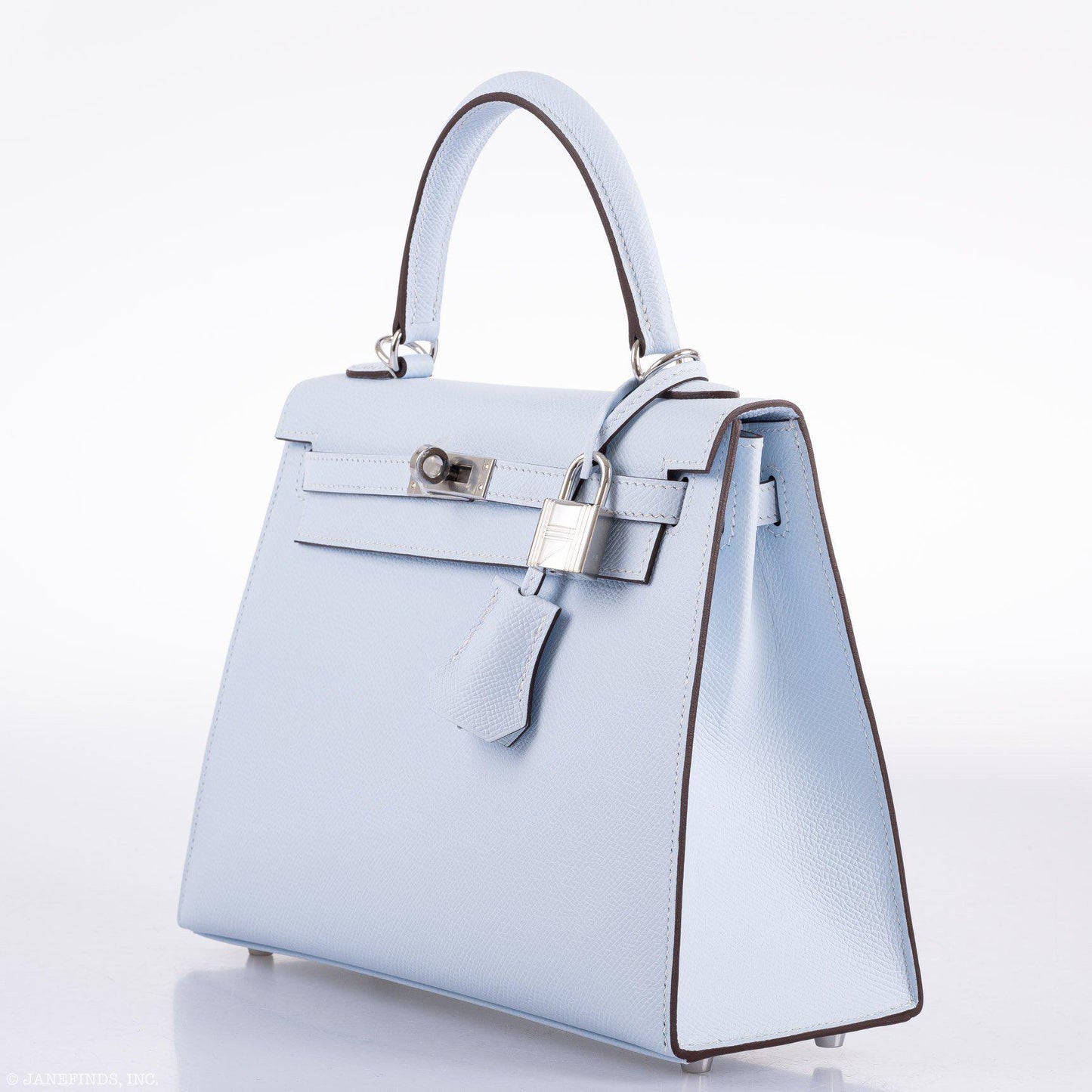 Hermes Kelly 25 Sellier Blue Brume Epsom Palladium Hardware - 2020, Y