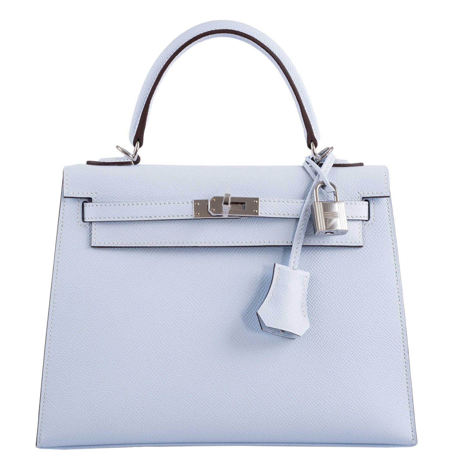 Hermes Kelly 25 Sellier Blue Brume Epsom Palladium Hardware - 2020, Y