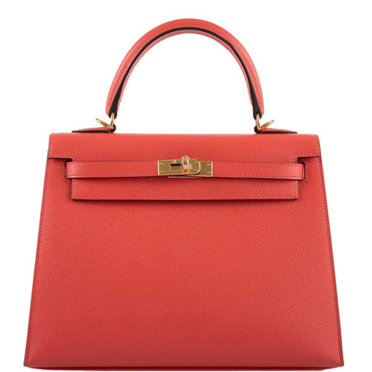 Hermes Kelly 25 Sellier Rose Jaipur Epsom Gold Hardware - 2017, A