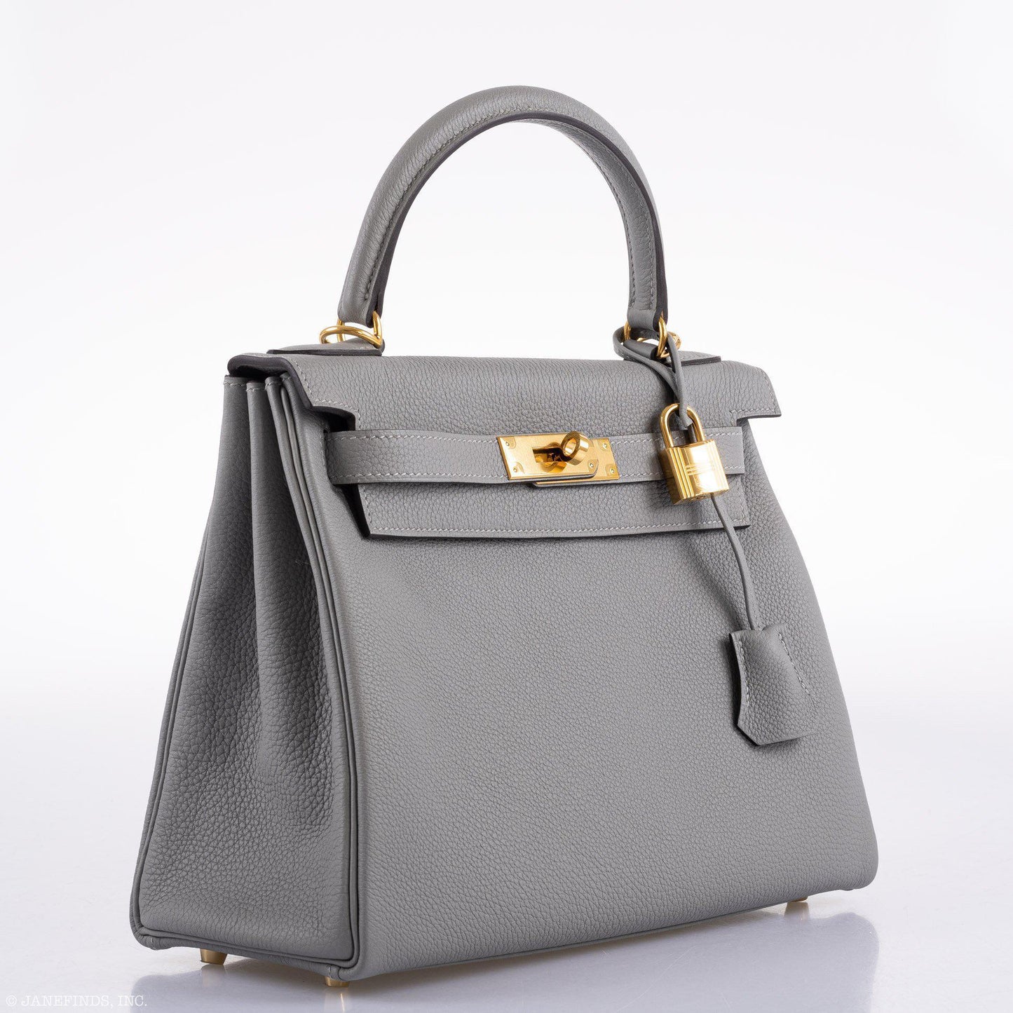 Hermes Kelly 28 HSS Retourne Gris Mouette Togo & Black Interior Gold Palladium Hardware - 2016, X