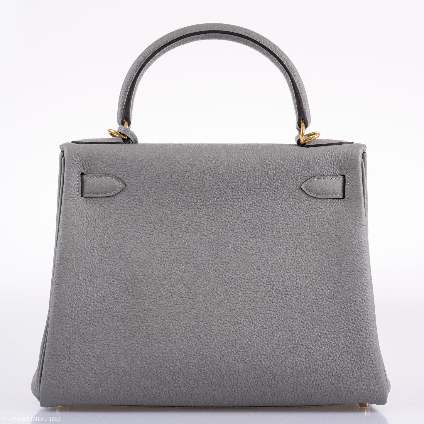 Hermes Kelly 28 HSS Retourne Gris Mouette Togo & Black Interior Gold Palladium Hardware - 2016, X