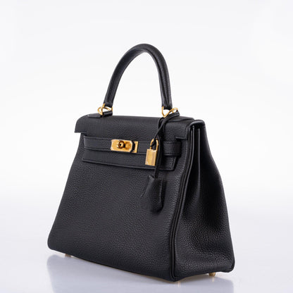 Hermes Kelly 28 Retourne Black Togo with Gold Hardware - 2016, X