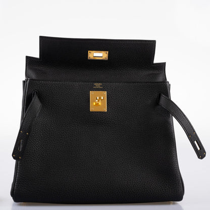 Hermes Kelly 28 Retourne Black Togo with Gold Hardware - 2016, X