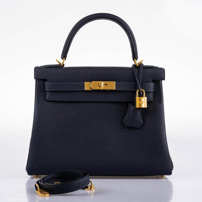 Hermes Kelly 28 Retourne Blue Nuit Togo Gold Hardware - 2020, Y