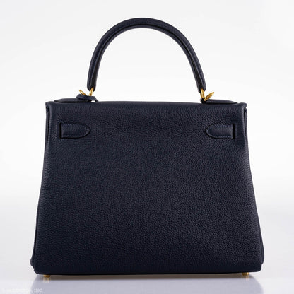 Hermes Kelly 28 Retourne Blue Nuit Togo Gold Hardware - 2020, Y