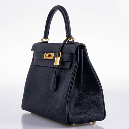 Hermes Kelly 28 Retourne Blue Nuit Togo Gold Hardware - 2020, Y