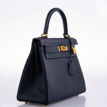 Hermes Kelly 28 Retourne Blue Nuit Togo Gold Hardware - 2020, Y