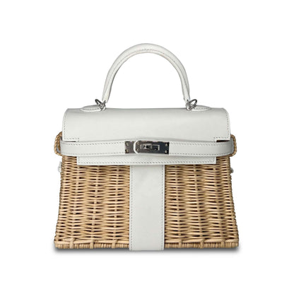 Pre Owned Hermes Kelly Designer Bag in white K20