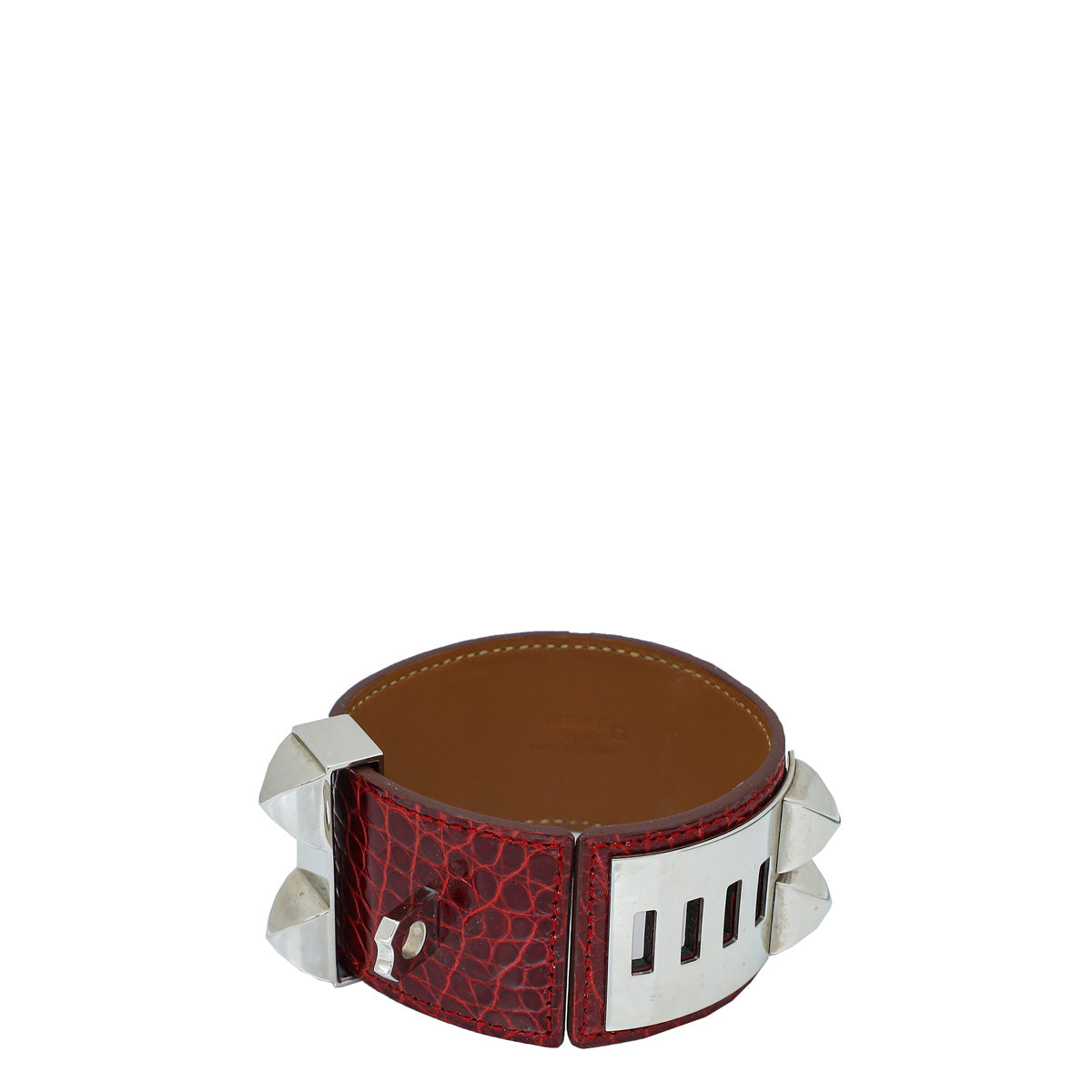 Hermes Rouge H Alligator Kelly Dog Small Bracelet