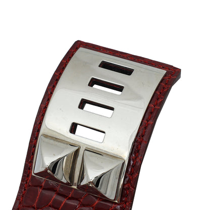 Hermes Rouge H Alligator Kelly Dog Small Bracelet