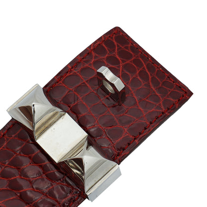 Hermes Rouge H Alligator Kelly Dog Small Bracelet