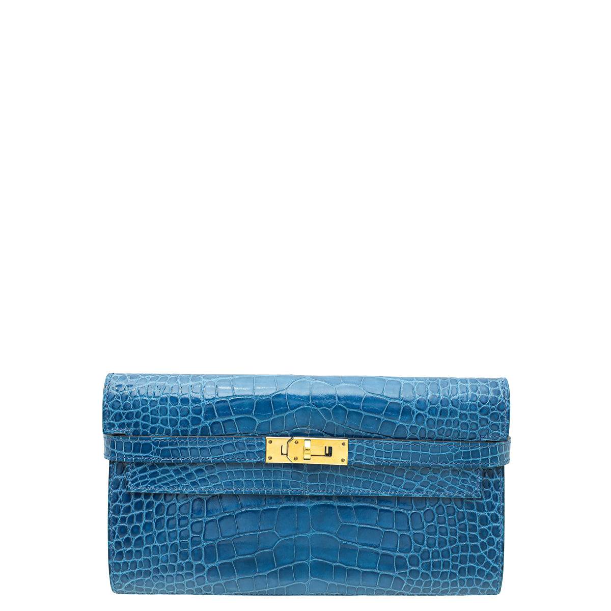 Hermes Bleu Izmir Alligator Kelly Classic Wallet