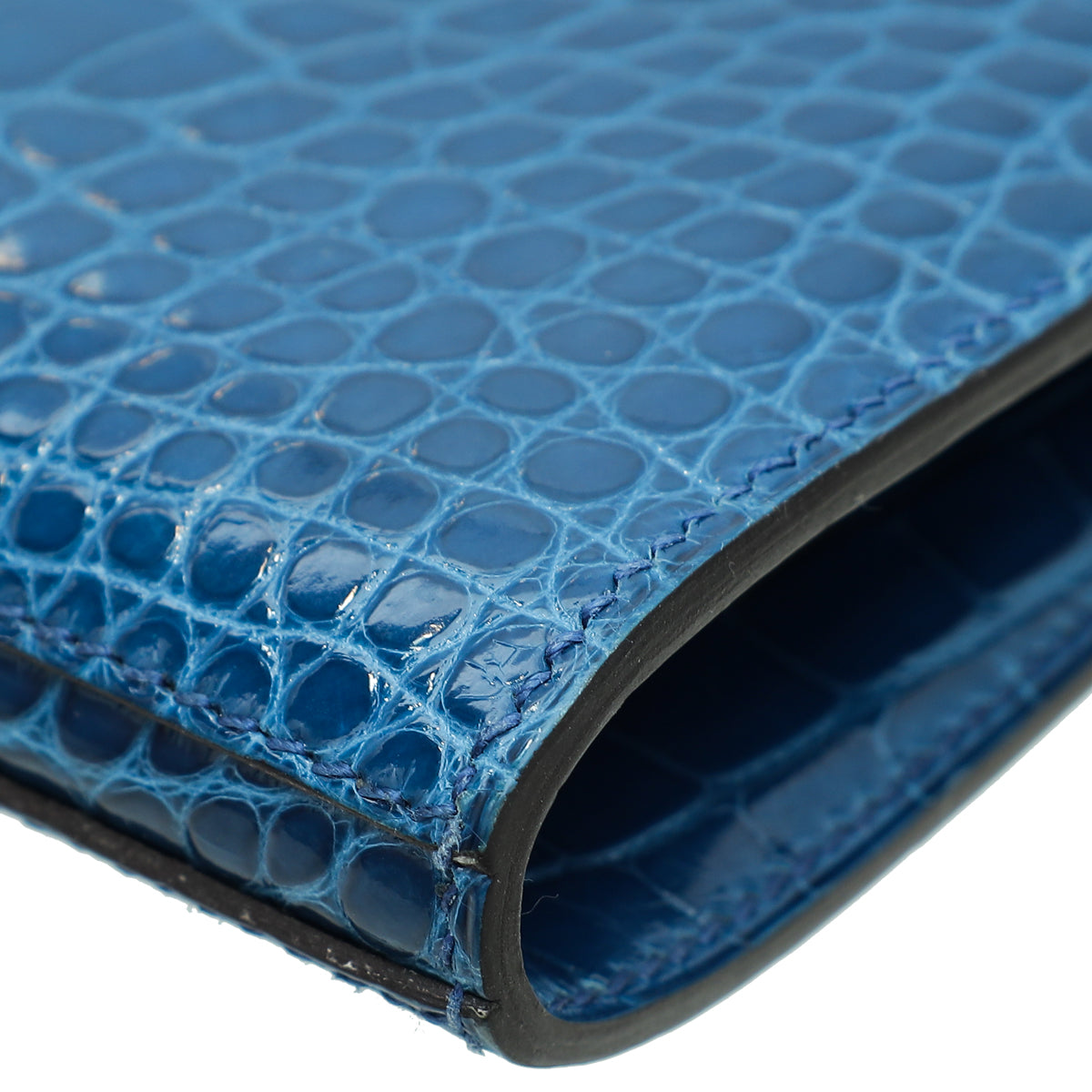 Hermes Bleu Izmir Alligator Kelly Classic Wallet