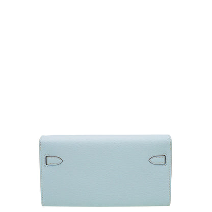 Hermes Blue Brume Kelly Classique To Go Wallet