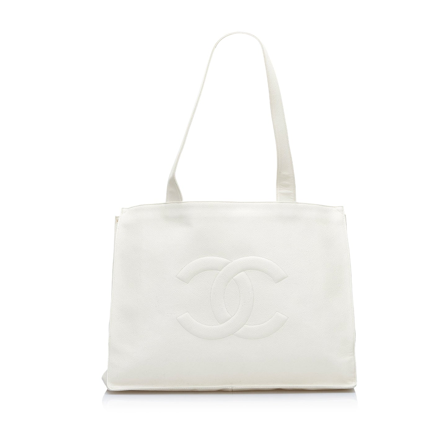 Chanel CC Tote Bag White Caviar