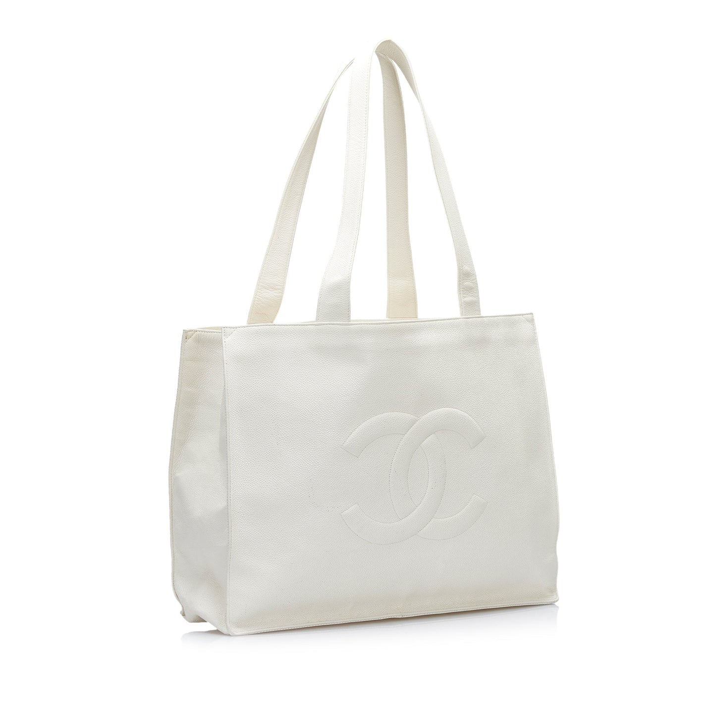 Chanel CC Tote Bag White Caviar