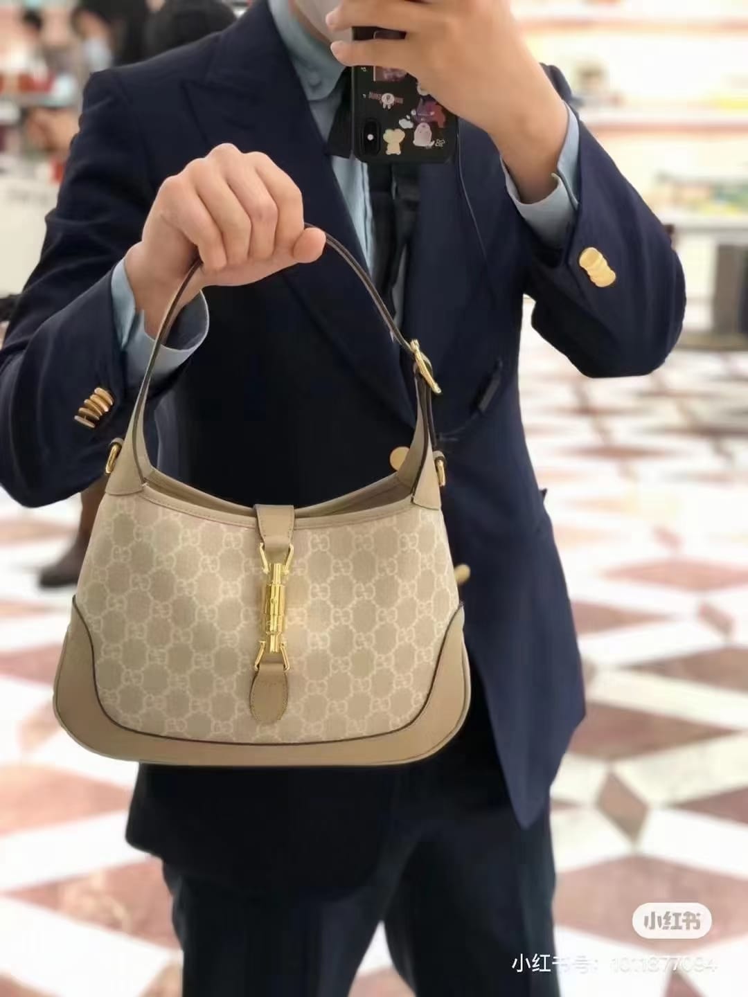 Gucci Canvas  Jackie  (Crossbody Shoulder) Handbag