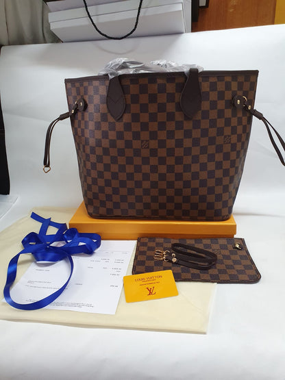 Louis Vuitton  Neverfull Damier  Ebene Canvas Handbag