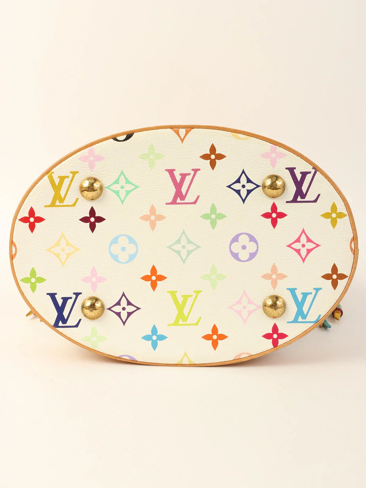 LOUIS VUITTON 2006 Made Multi Color Monogram Bucket Fringe　Blanc/Multi