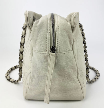 Chanel Large Diamond Stitch Tote in White