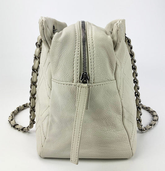 Chanel Large Diamond Stitch Tote in White