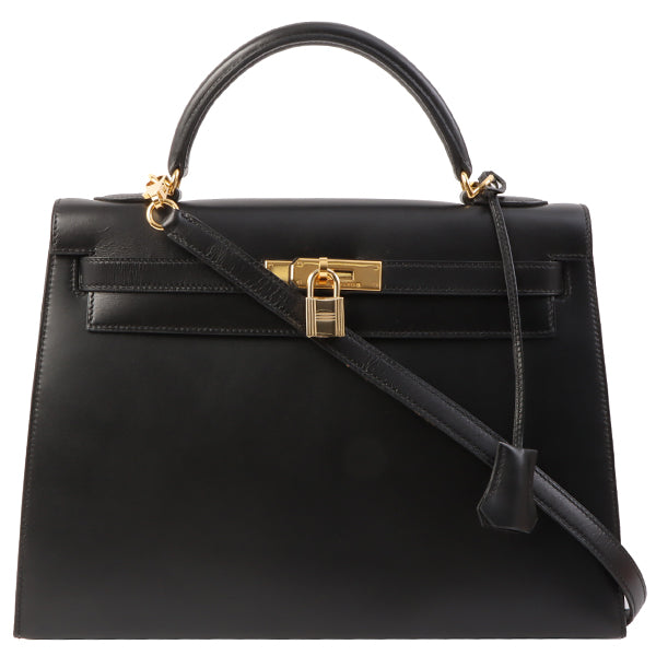 Hermes 2002 Made Kelly Bag 32Cm Black