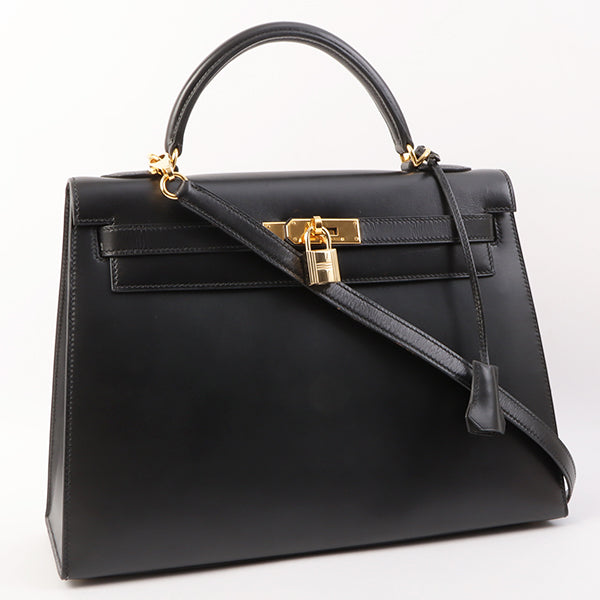 Hermes 2002 Made Kelly Bag 32Cm Black