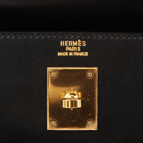 Hermes 2002 Made Kelly Bag 32Cm Black