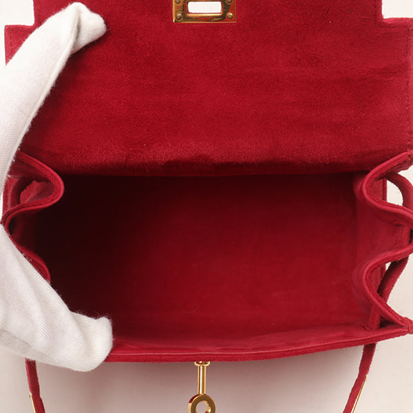 Hermes 1998 Made Debris Mini Kelly Bag Rouge Grenat