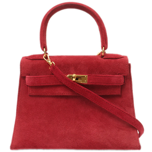 Hermes 1998 Made Debris Mini Kelly Bag Rouge Grenat