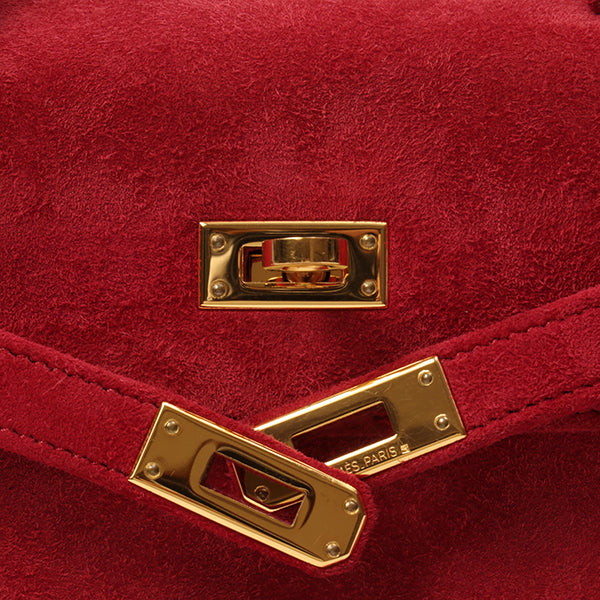 Hermes 1998 Made Debris Mini Kelly Bag Rouge Grenat