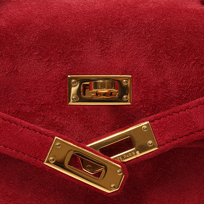 Hermes 1998 Made Debris Mini Kelly Bag Rouge Grenat