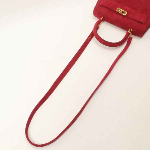 Hermes 1998 Made Debris Mini Kelly Bag Rouge Grenat