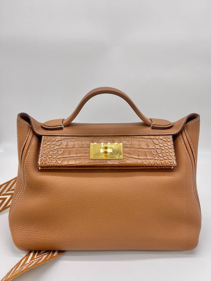 Hermes 24/24 29 Gold Veau Togo Touch Alligator Gold Hardware