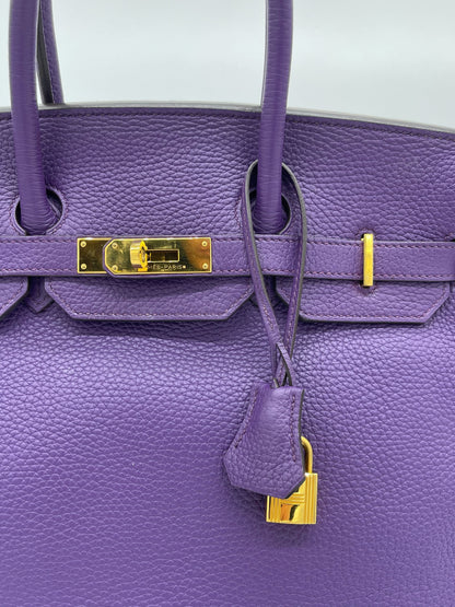 Hermes Birkin 35 Ultra Violet Togo Bag Gold Hardware