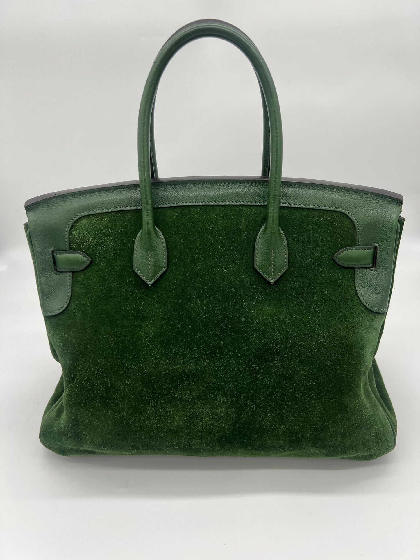 Hermes Birkin 35 Suede / Togo Green Gold Hardware