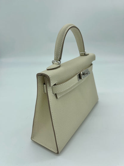 Hermes Kelly Mini 20 Epsom Nata Palladium Hardware