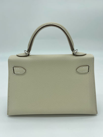 Hermes Kelly Mini 20 Epsom Nata Palladium Hardware