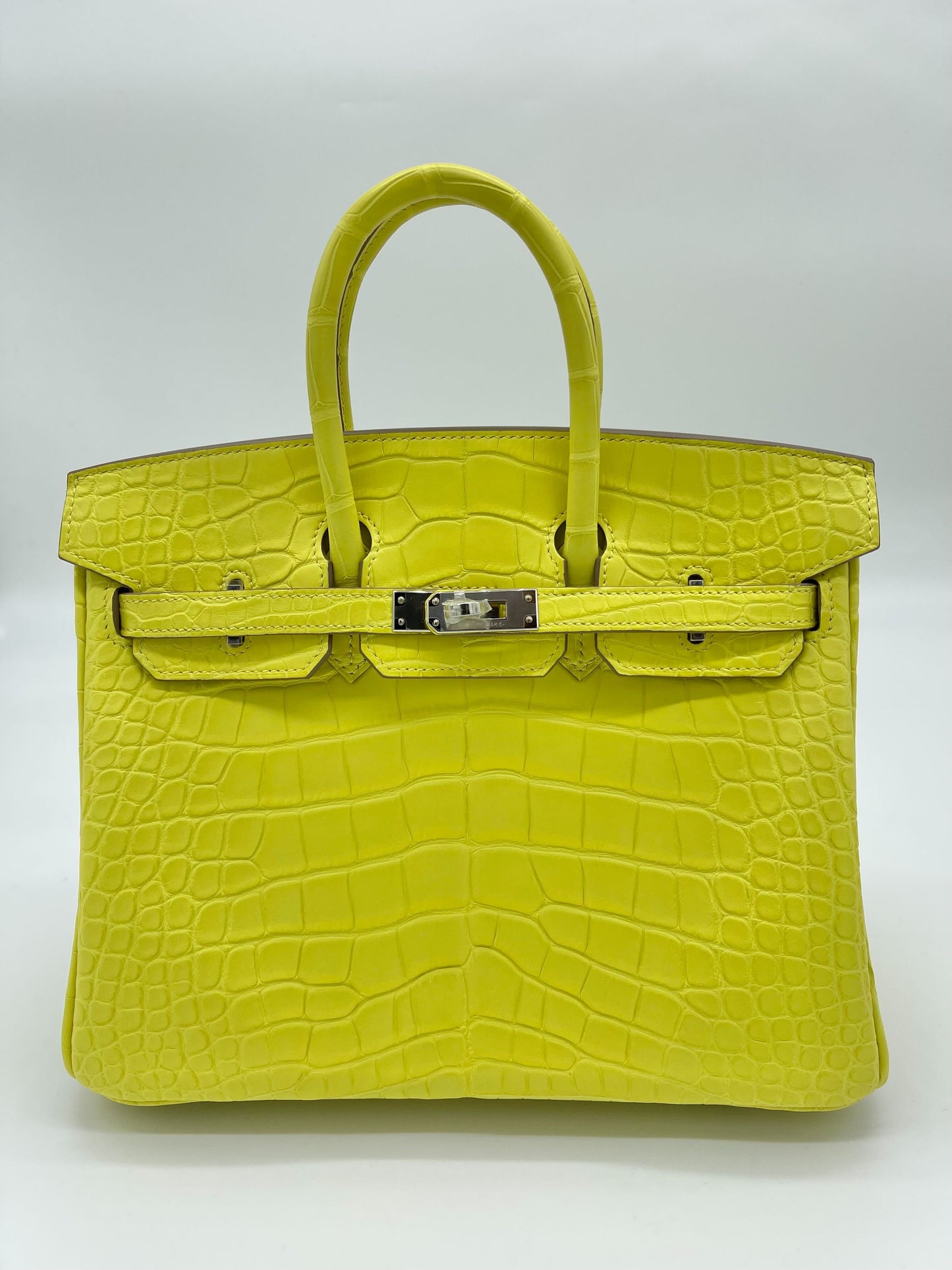 Hermes Birkin 25 Matte Alligator Lime Palladium Hardware