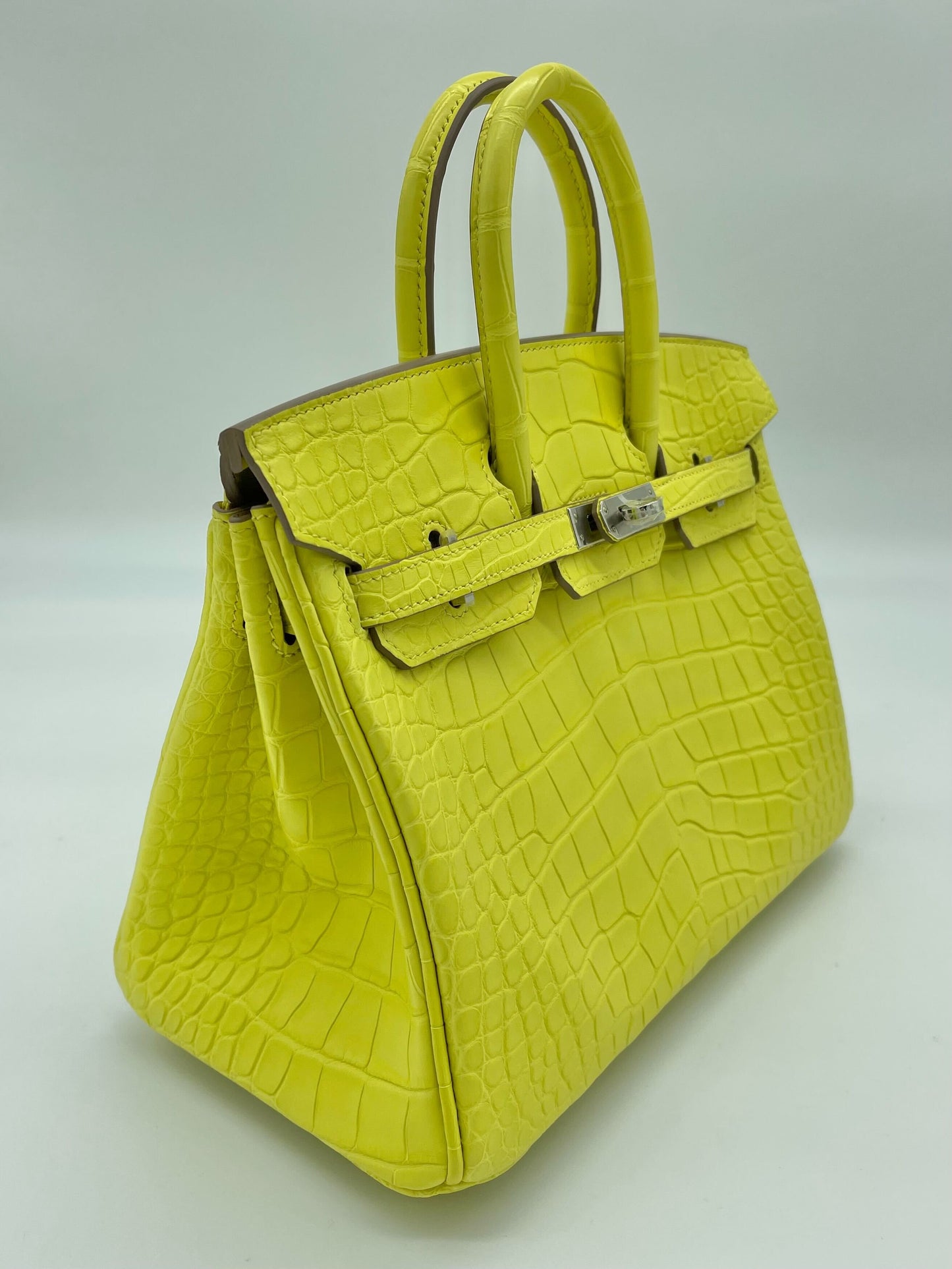 Hermes Birkin 25 Matte Alligator Lime Palladium Hardware