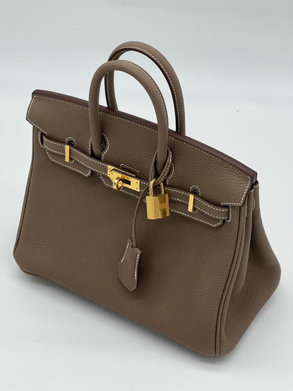 Hermes Birkin 25 Etoupe Togo Gold Hardware