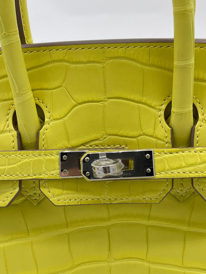 Hermes Birkin 25 Matte Alligator Lime Palladium Hardware