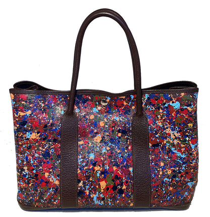 Hermes Abstract Hand Painted Garden Party 35 Tote