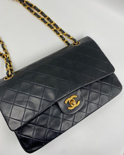 Navy Chanel Classic Double Flap Bag