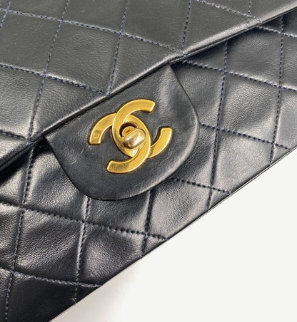 Navy Chanel Classic Double Flap Bag