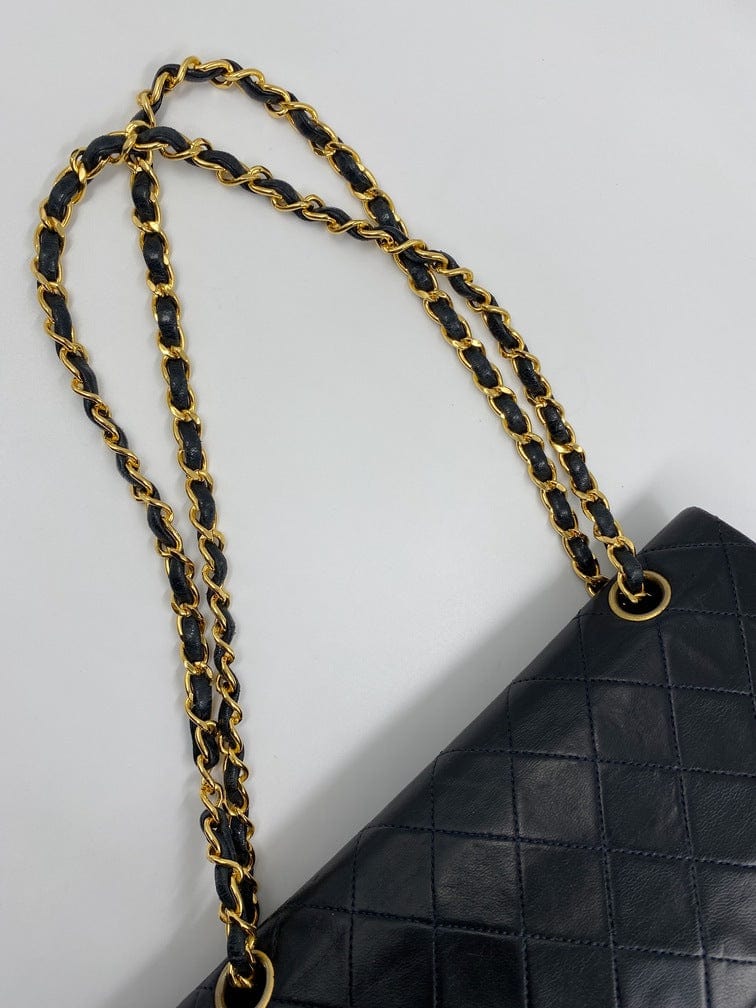 Navy Chanel Classic Double Flap Bag